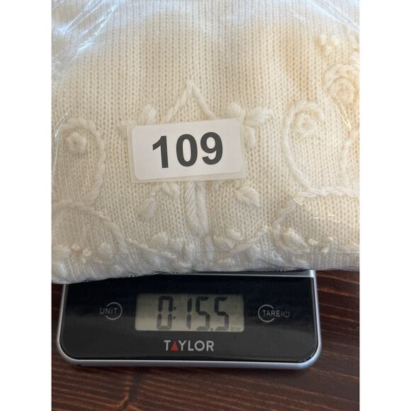 CHINAWEAR USA VTG Sweater M Cream Cottagecore Quite Luxury Embroidered Mock Neck - Picture 15 of 15